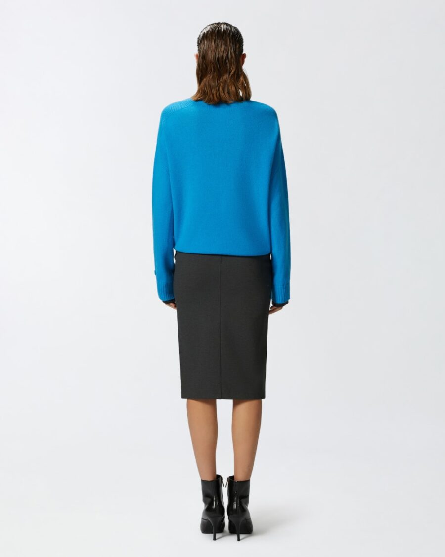 Gonna longuette con spacco e zip - immagine 6