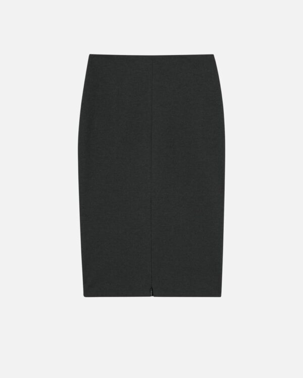 Longuette skirt with slit and zip grigio  e  corvo