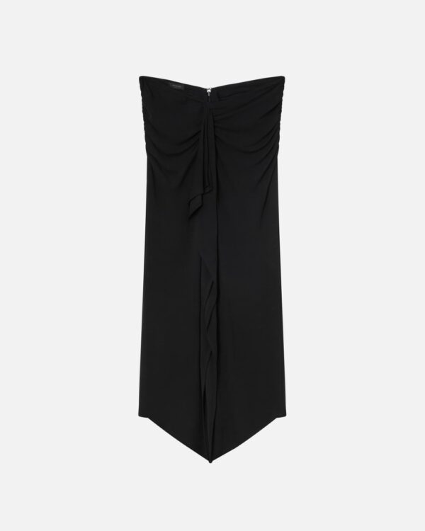 Flowing pencil skirt with ruffle nero limousine