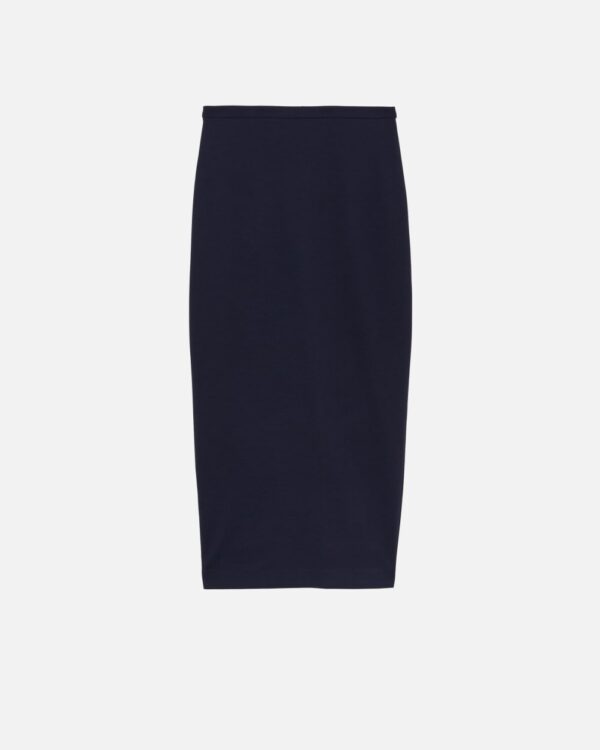 Gonna lunga a matita con spacco blu e eclissi totale