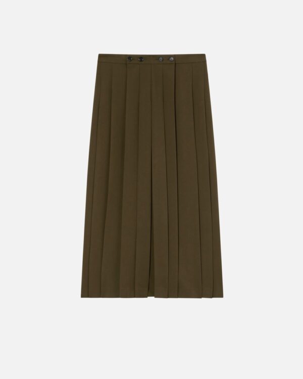 Long skirt with pleating verde e amazzonia