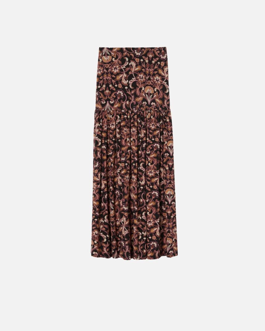 Long floral jersey skirt - Image 2