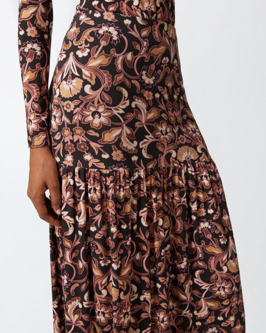 Long floral jersey skirt - Image 6