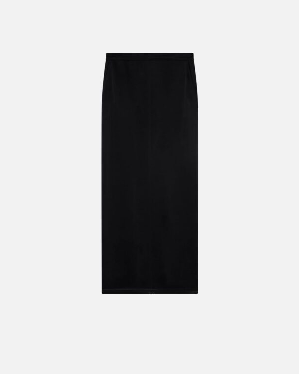 Gonna lunga in satin con spacco sul retro nero limousine