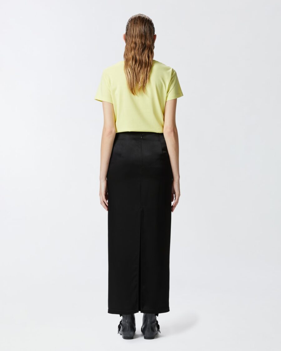 Gonna lunga in satin con spacco sul retro - immagine 5
