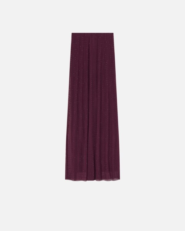 Gonna lunga in tulle full strass vino d'uva