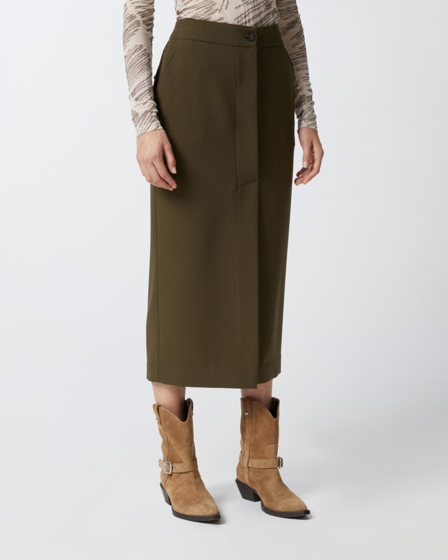 Gonna lunga utility tessuto fluido - immagine 4