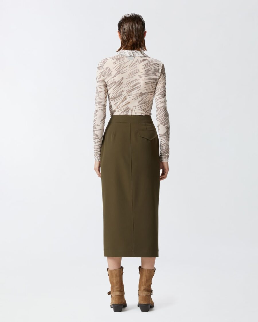 Gonna lunga utility tessuto fluido - immagine 5