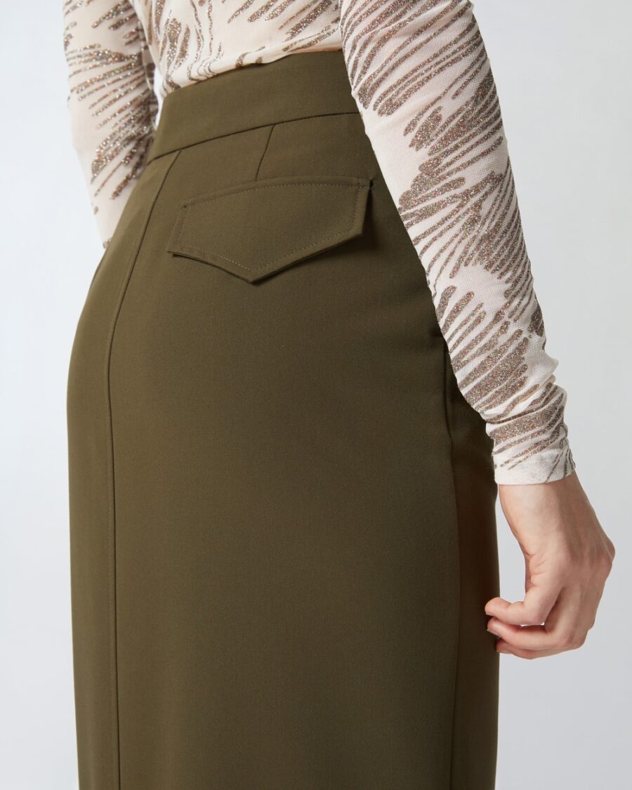 Gonna lunga utility tessuto fluido - immagine 6