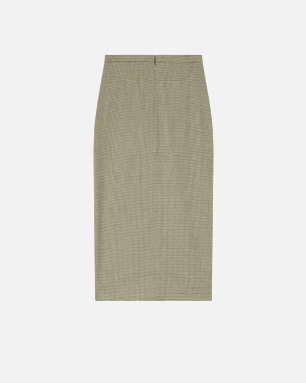 Gonna midi a quadretti con spacco davanti