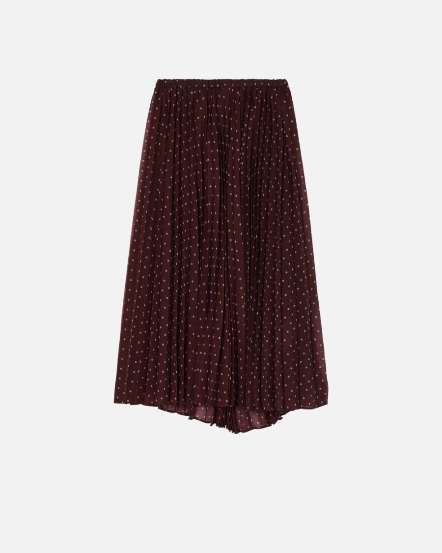 Gonna midi in chiffon a stampa pois - immagine 2
