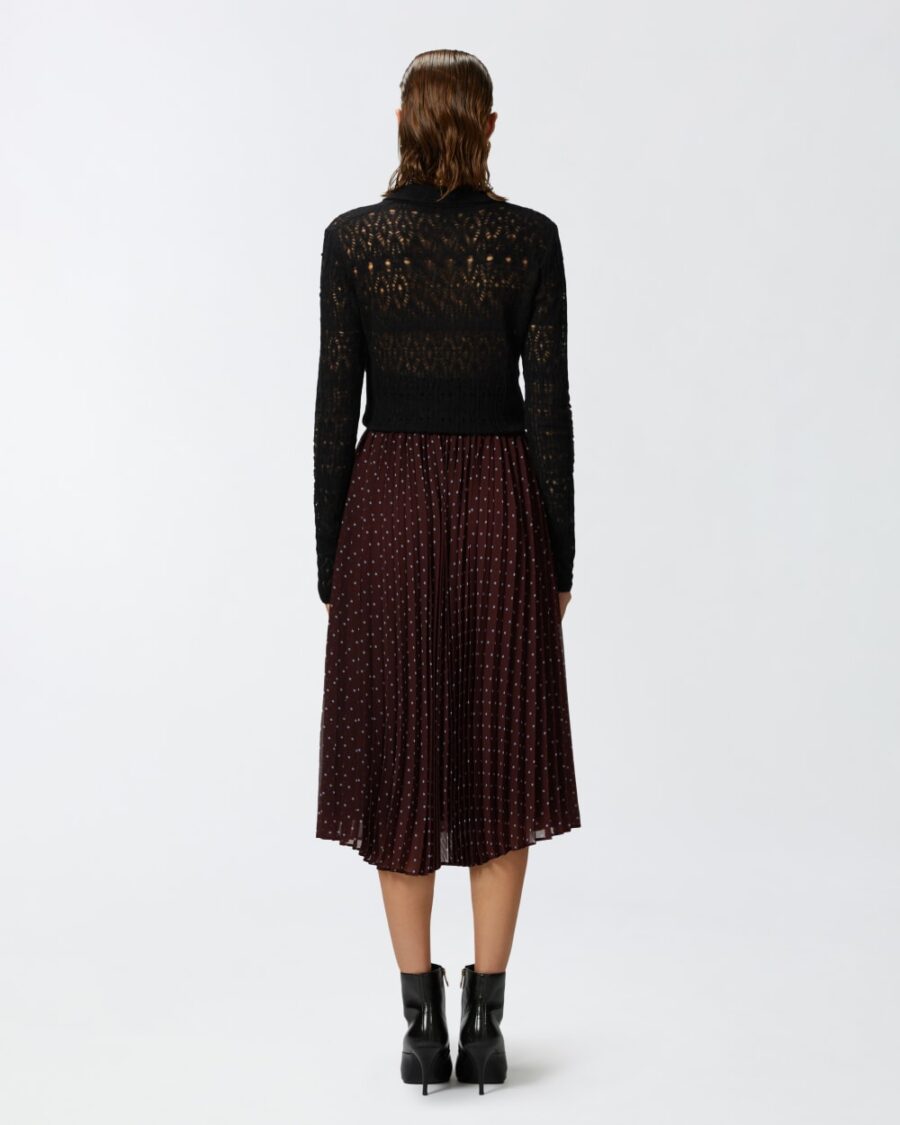 Gonna midi in chiffon a stampa pois - immagine 5