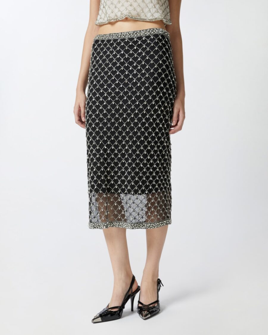 Gonna tulle ricamo cristalli - immagine 4