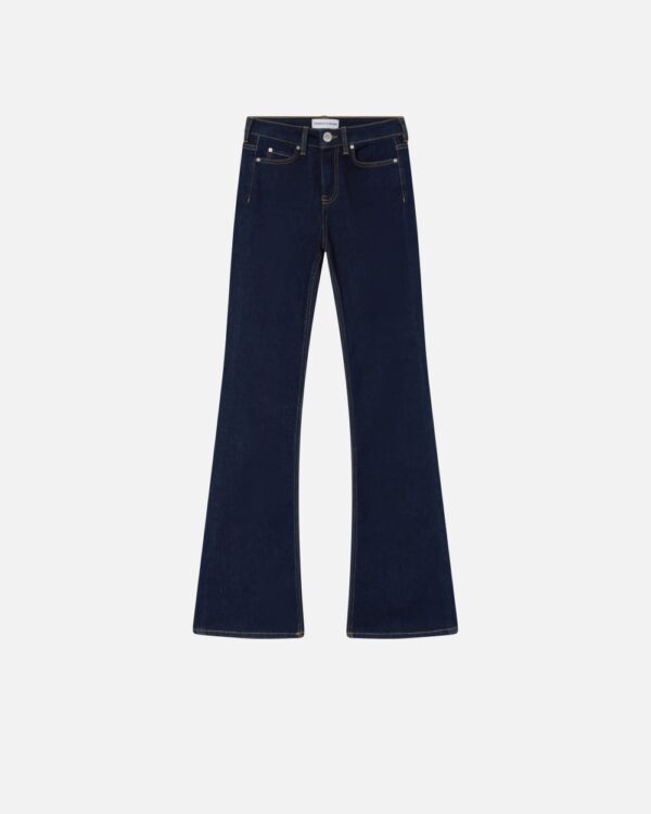 Jeans a zampa denim scuro lavaggio rinse blu scuro