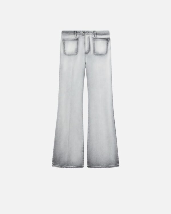 Jeans a zampa grigio chiaro lavaggio light grey