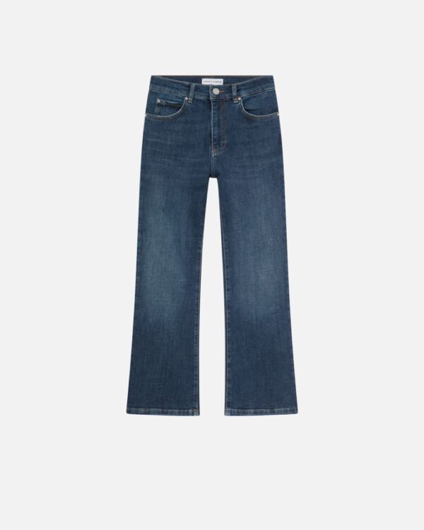 Dark denim bootcut jeans lavaggio vintage scuro