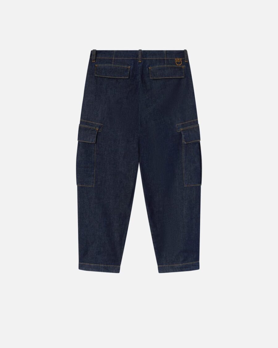 Jeans cargo blu scuro con maxi tasche - immagine 2