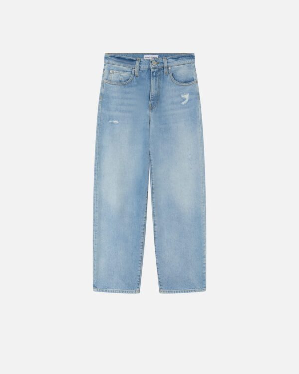Jeans con strappi relaxed lavaggio chiaro vintage