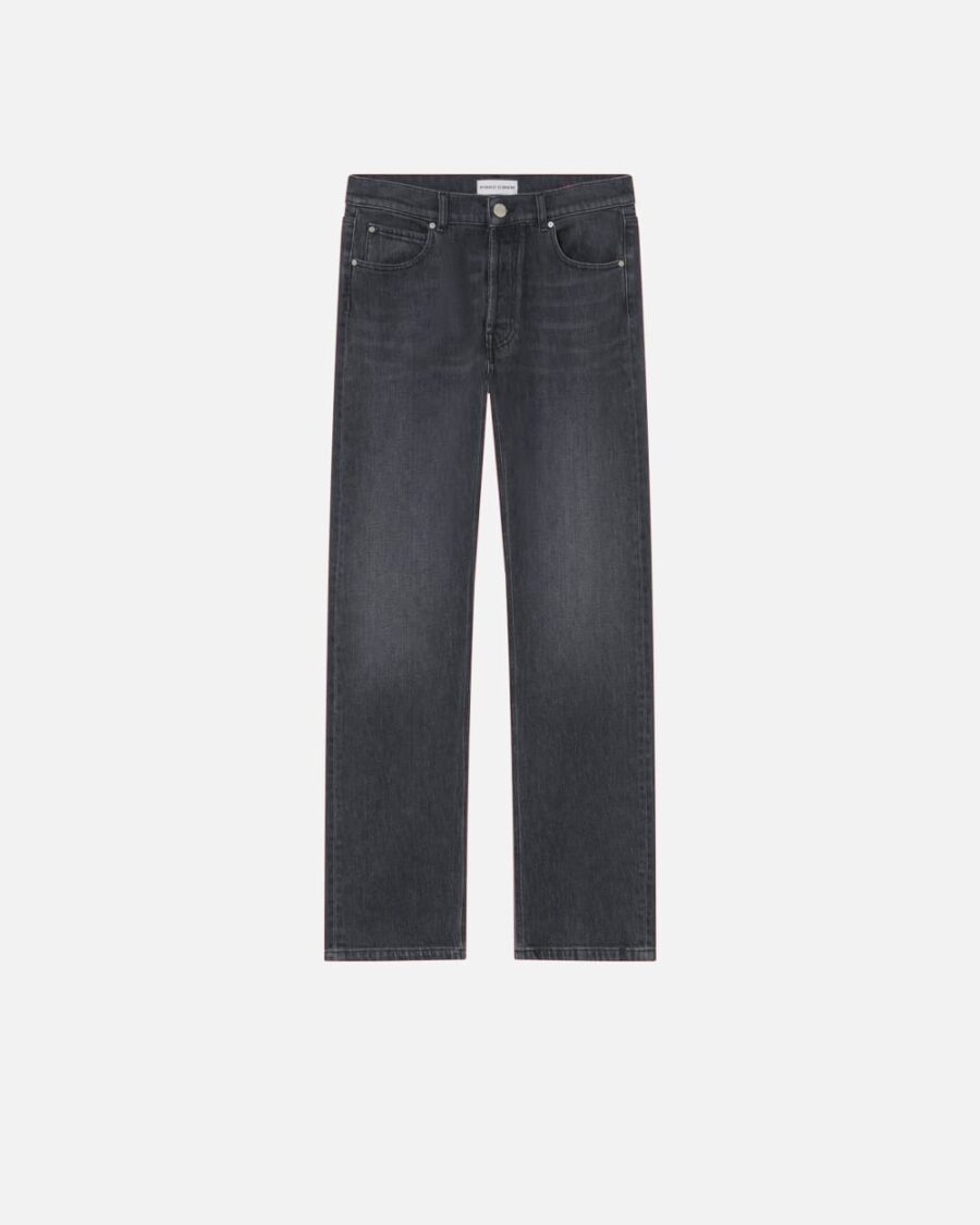 Straight jeans in dark grey denim lavaggio vintage grigio scuro