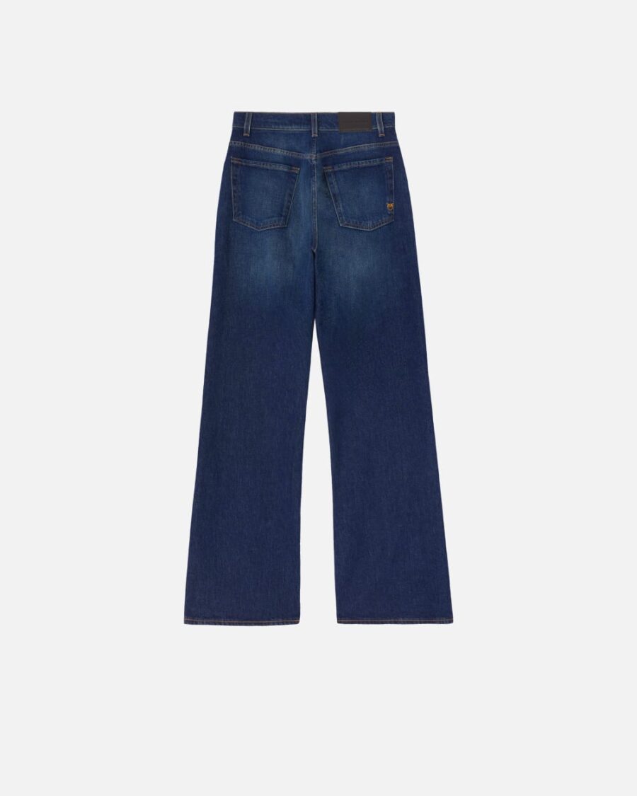 Wide-leg vintage blue denim jeans - Image 2
