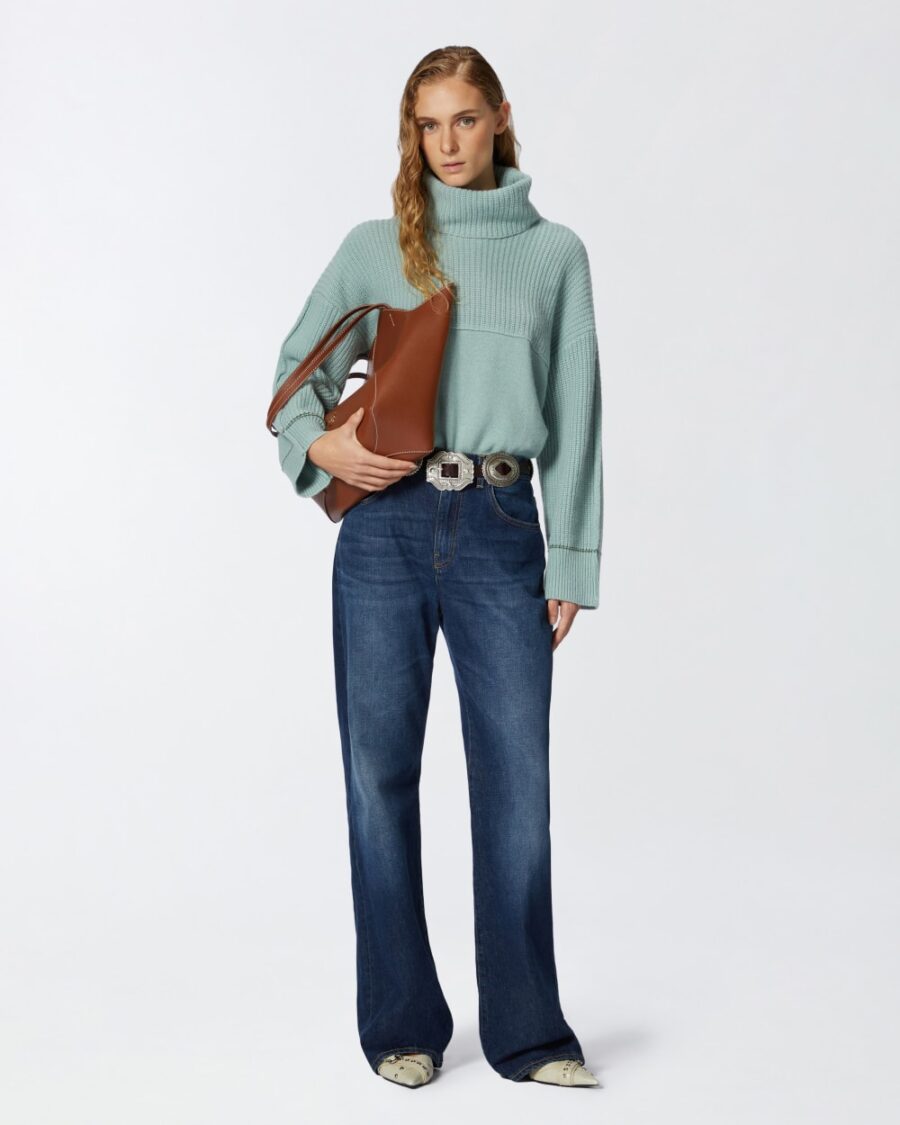 Jeans gamba larga denim vintage blue lavaggio vintage