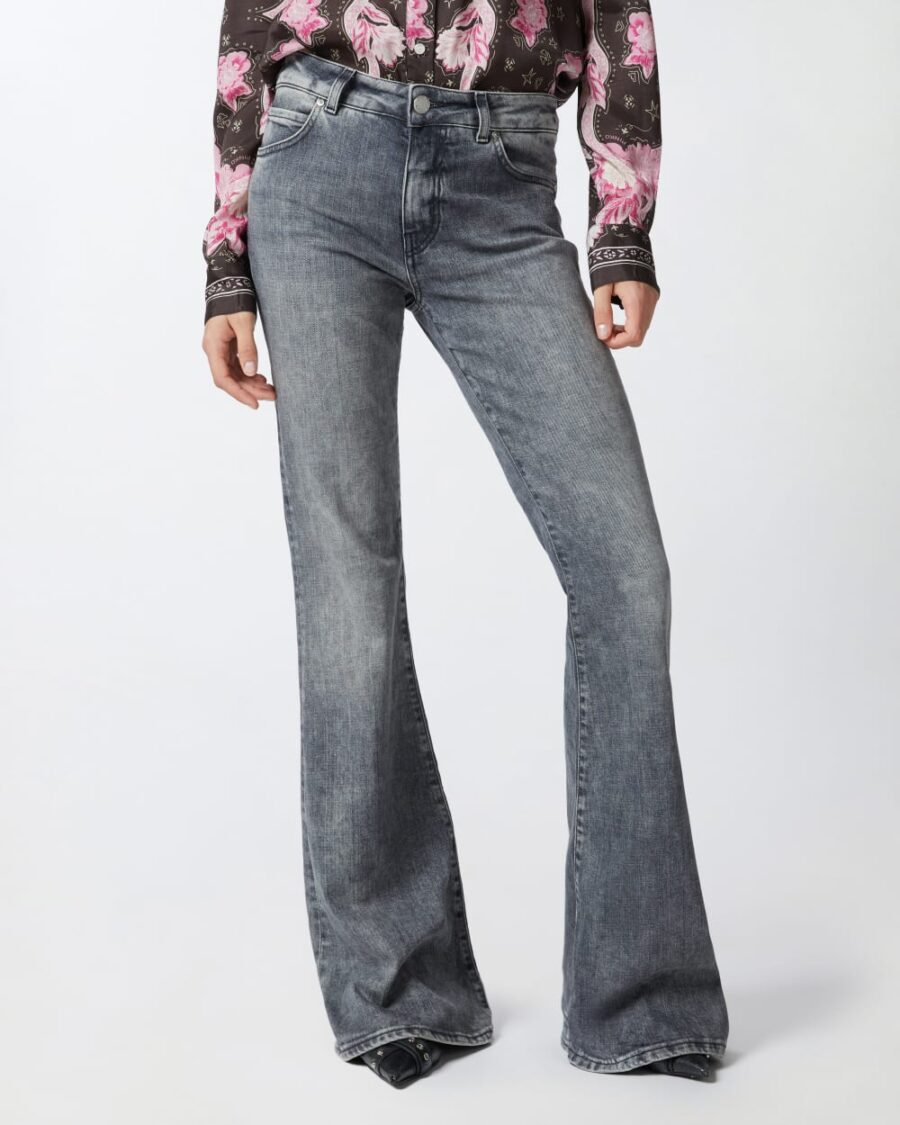 Flared grey denim jeans - Image 4