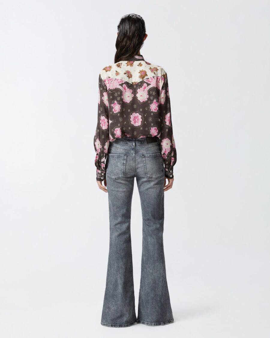 Flared grey denim jeans - Image 5