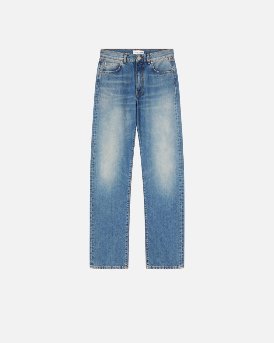 Jeans loose-fit in denim vintage blu chiaro lavaggio vintage medio e chiaro