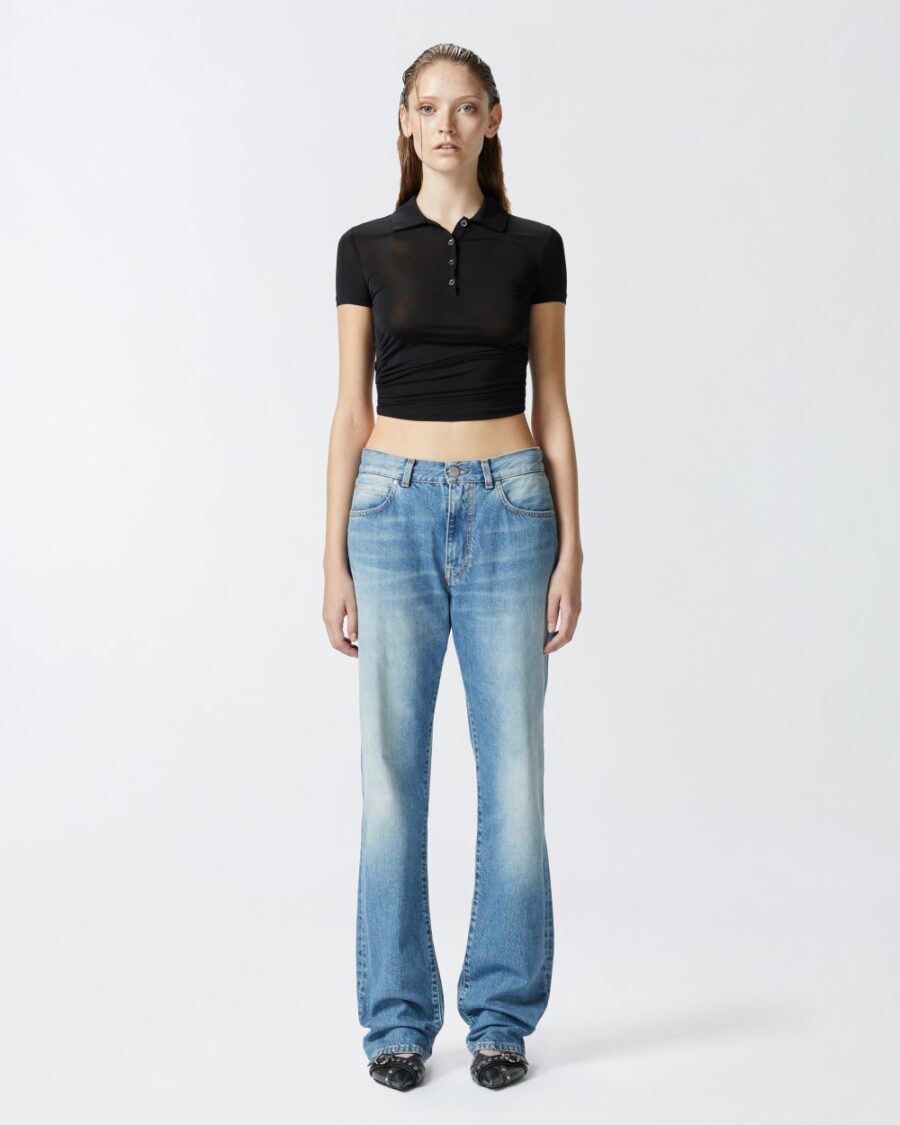 Jeans loose-fit in denim vintage blu chiaro lavaggio vintage medio e chiaro