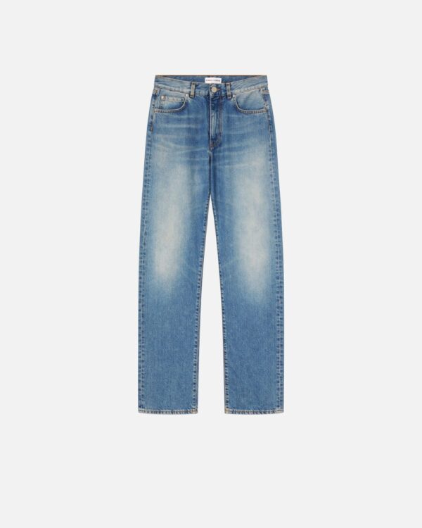 Loose-fit jeans in light blue vintage denim lavaggio vintage medio e chiaro