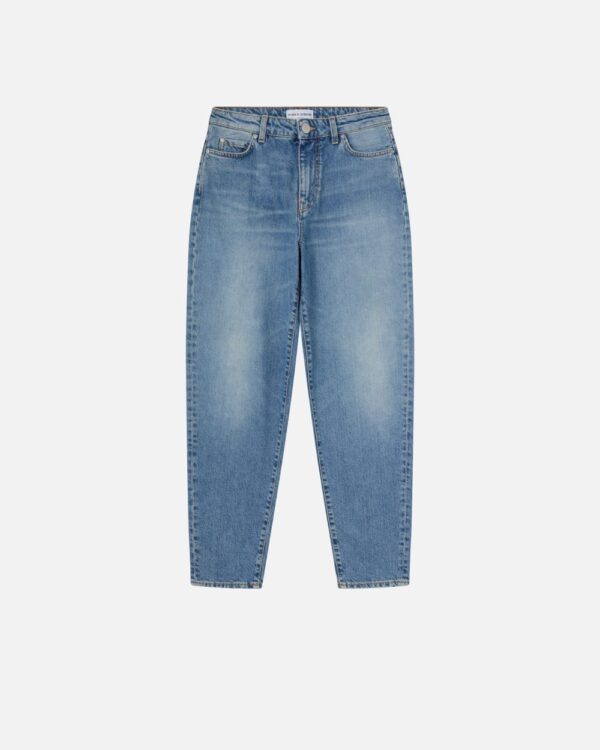 Jeans mom-fit effetto vintage chiaro lavaggio vintage medio e chiaro