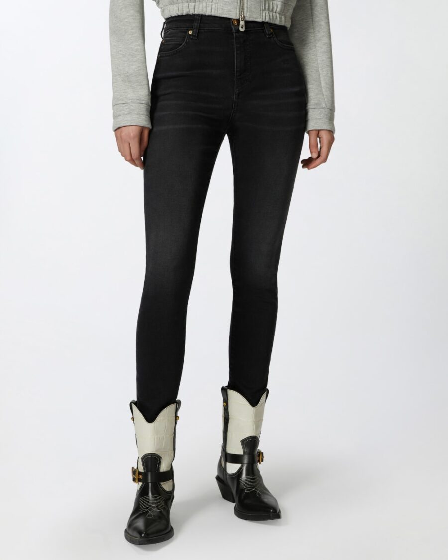 Jeans skinny denim black stretch - immagine 4