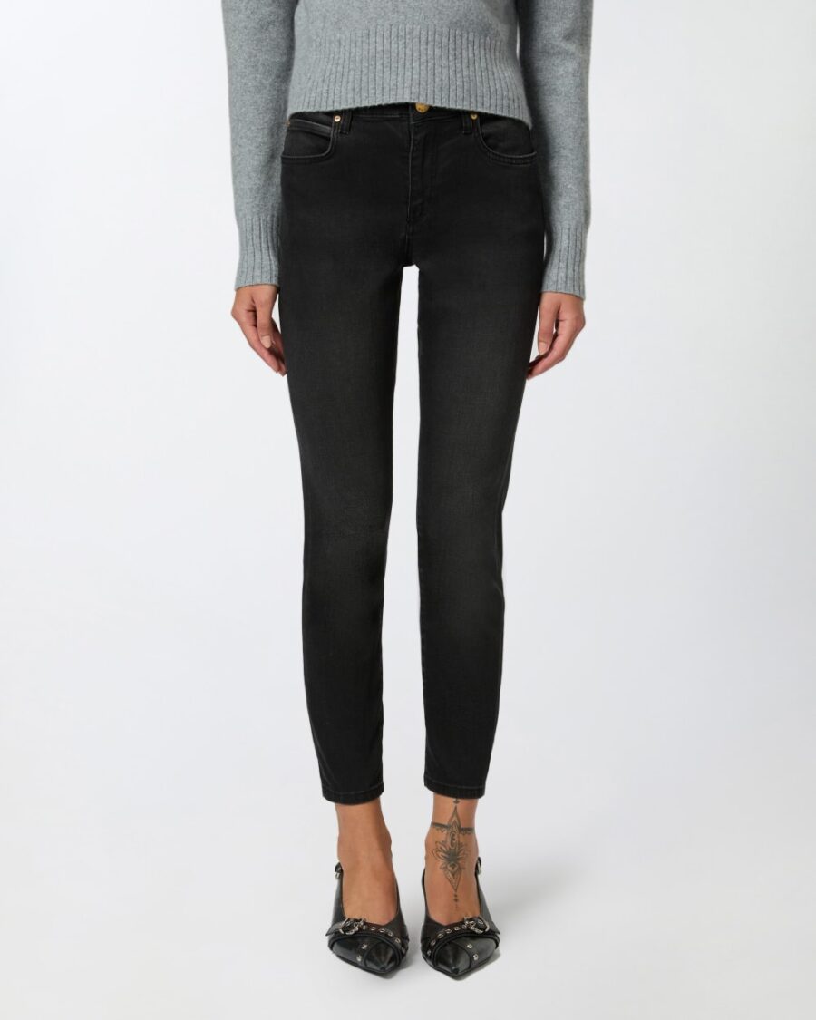 Jeans skinny denim black stretch - immagine 4
