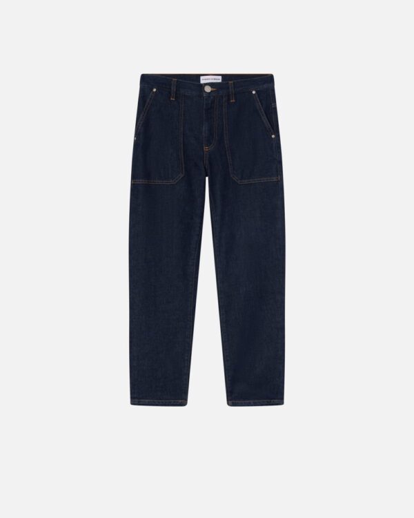 Jeans workwear lavaggio scuro lavaggio rinse blu scuro