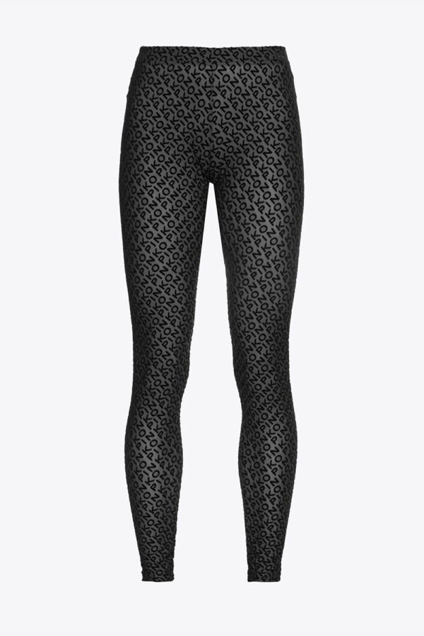 Leggings logo flock nero limousine
