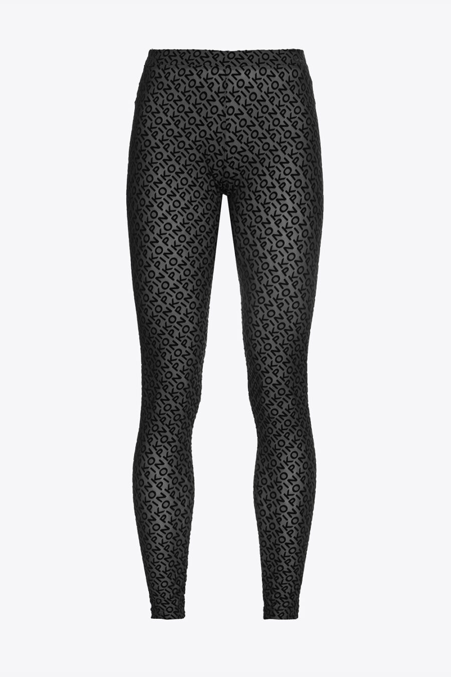 Leggings logo flock nero limousine