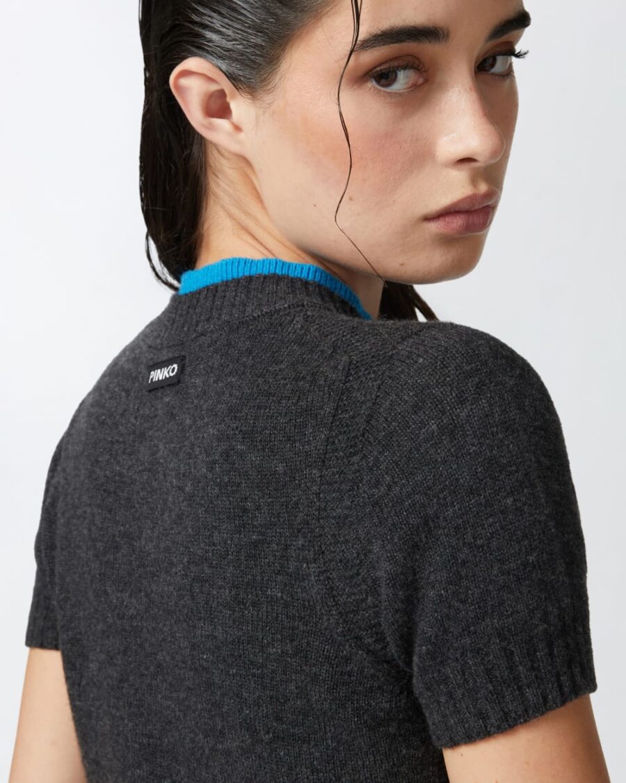 Maglia corta con profilo a contrasto - immagine 6