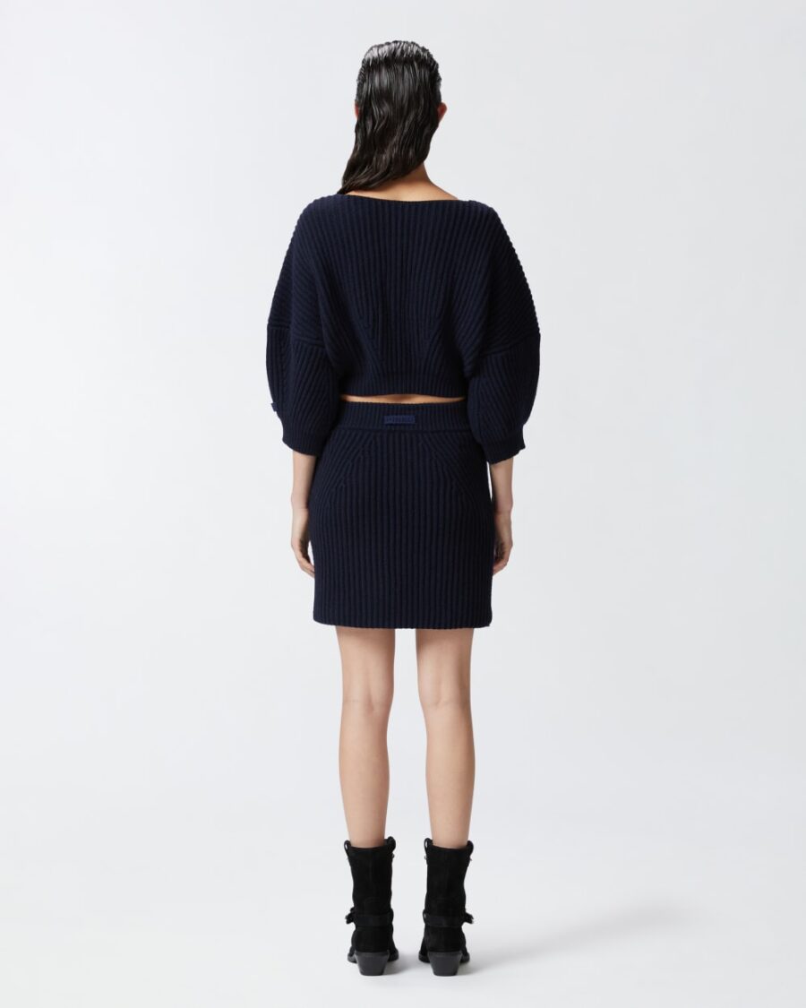 Cropped ribbed V-neck sweater - Image 5