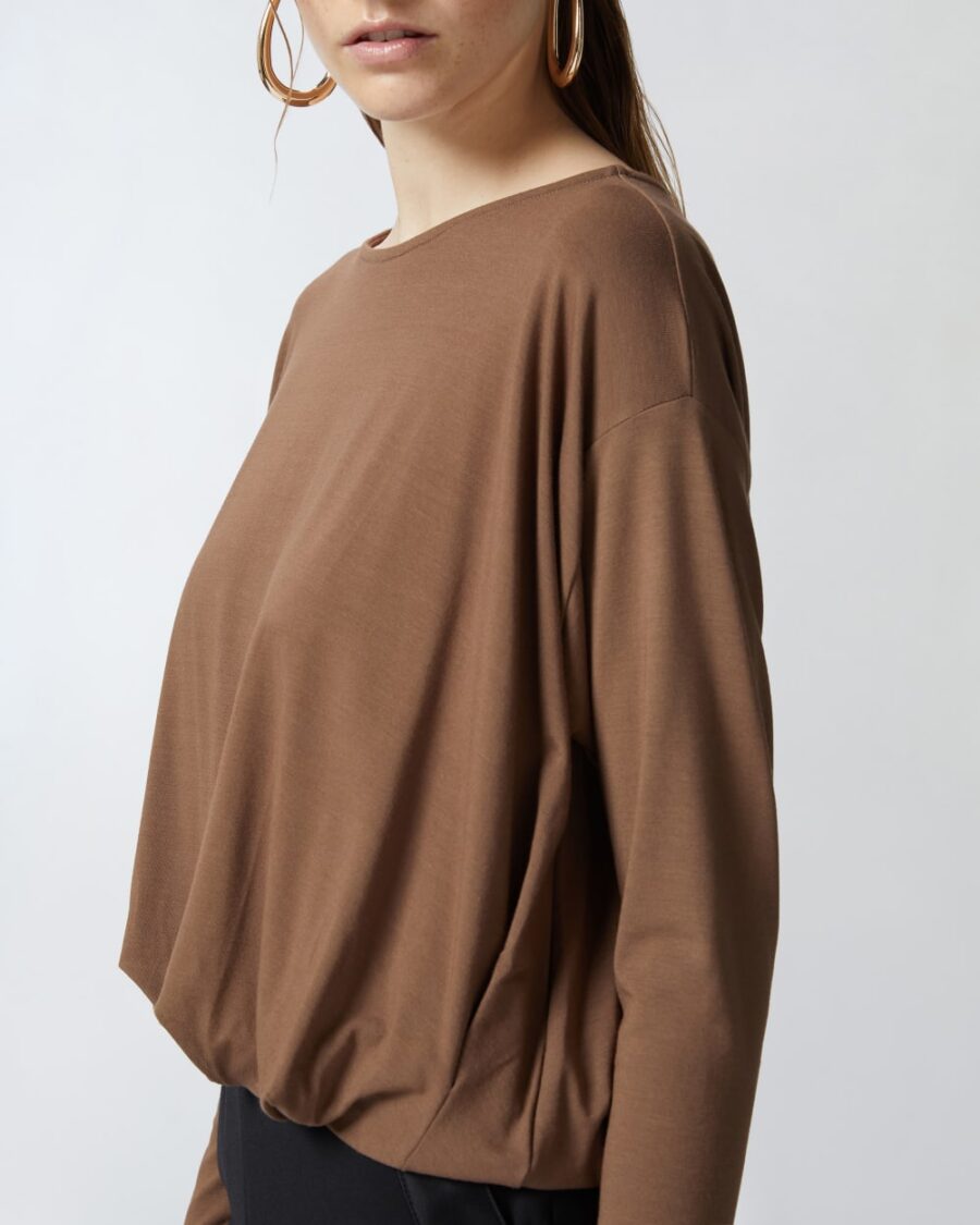 Draped flowing jersey sweater - Image 6