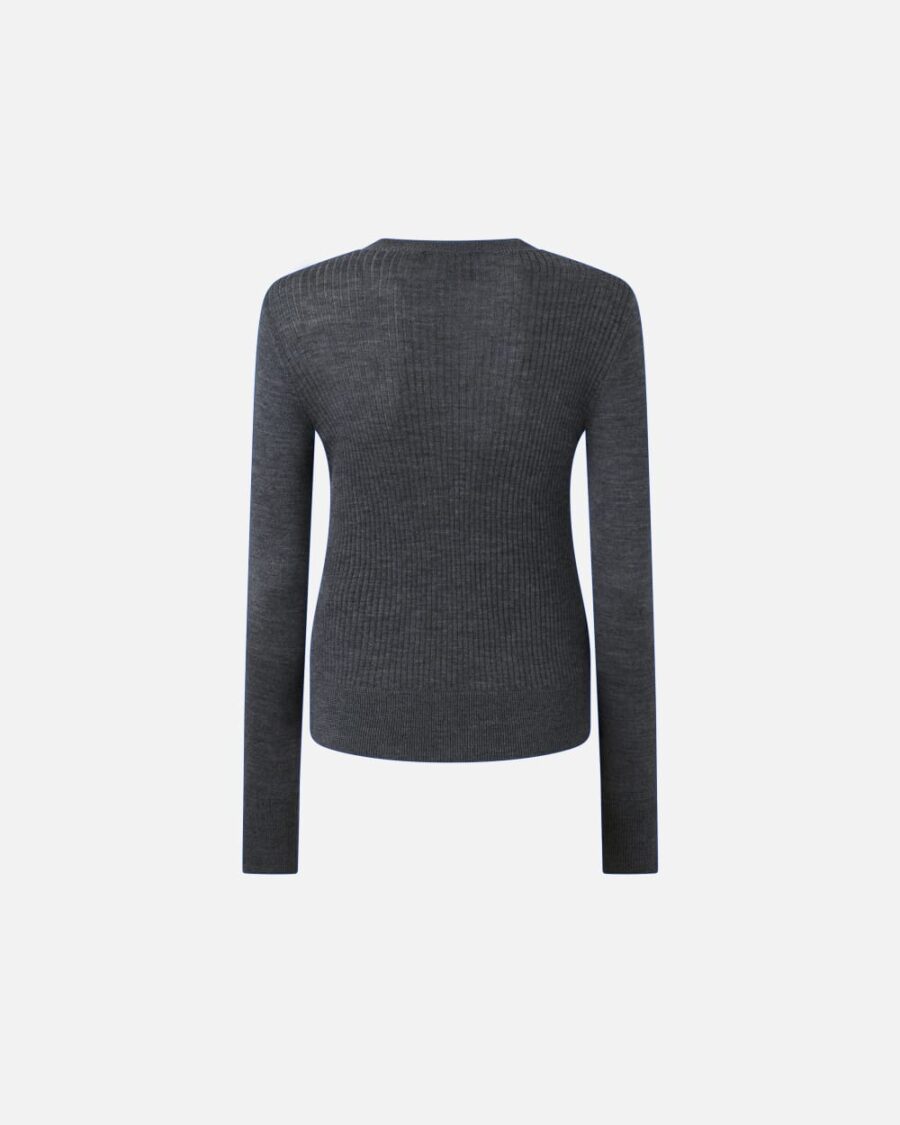 Wool sweater with side buttons - Image 2