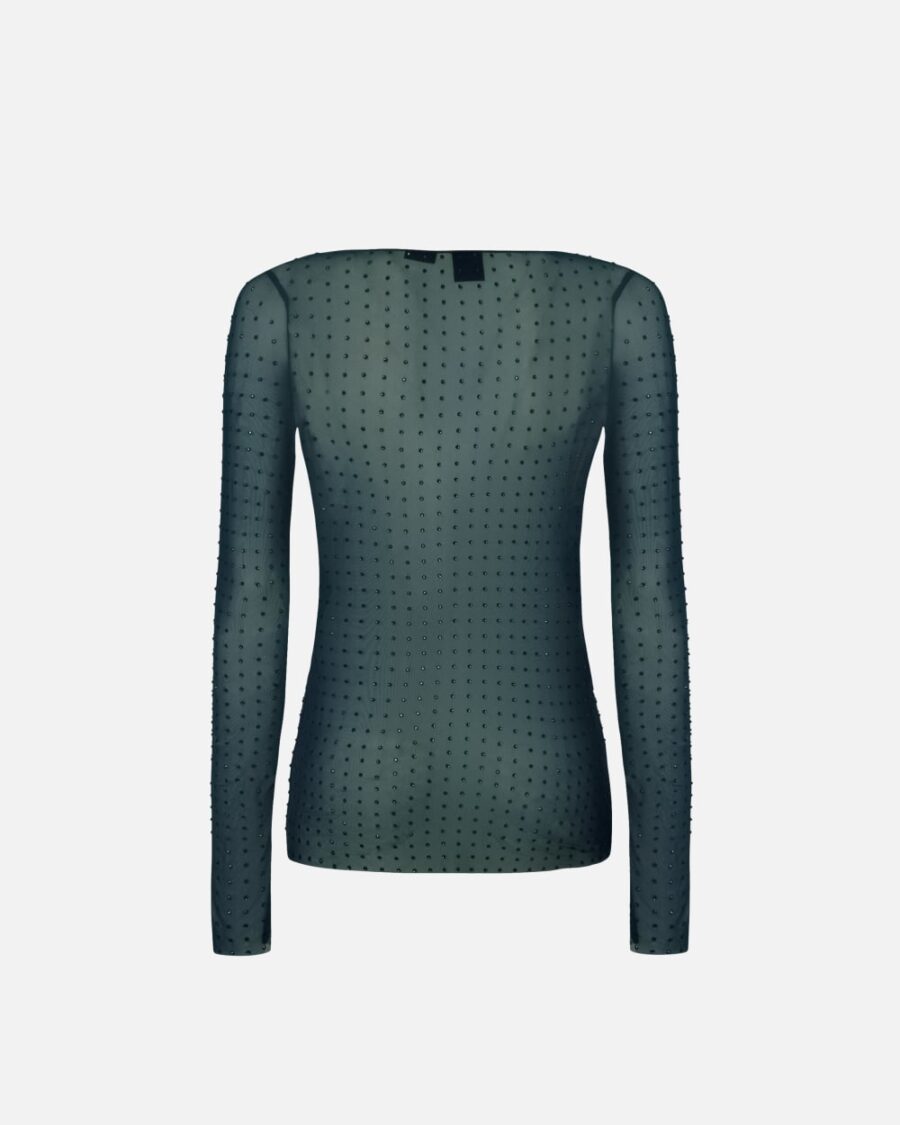 Maglia in leggero tulle full strass - immagine 2