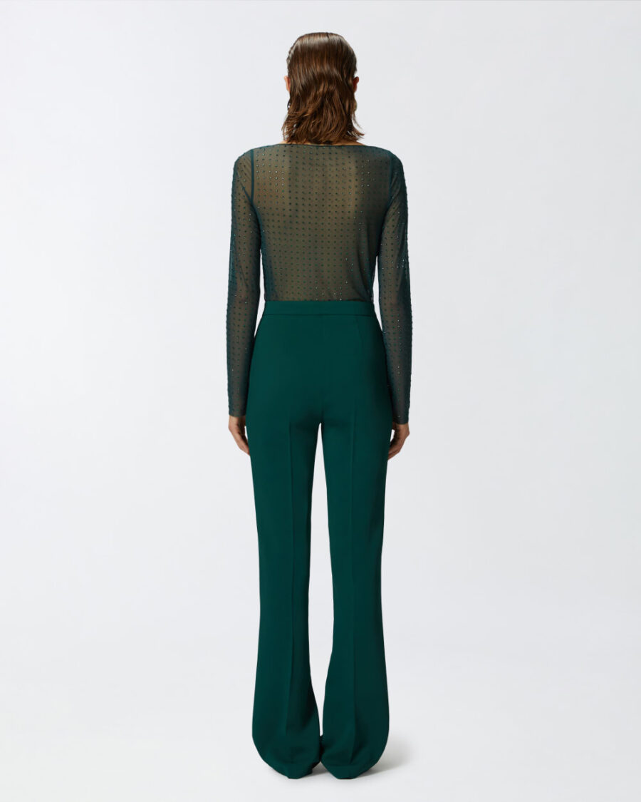 Maglia in leggero tulle full strass - immagine 5