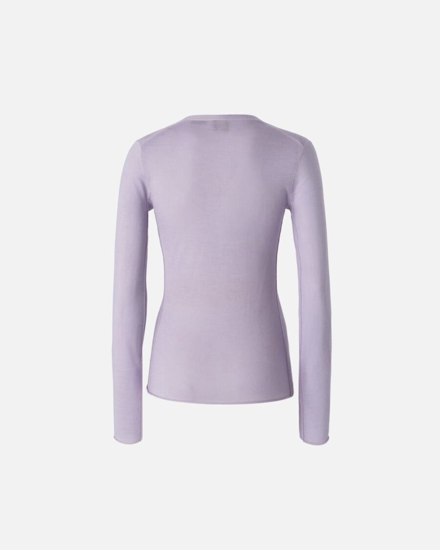 Maglia leggera in lana e seta con scollo a V - immagine 2