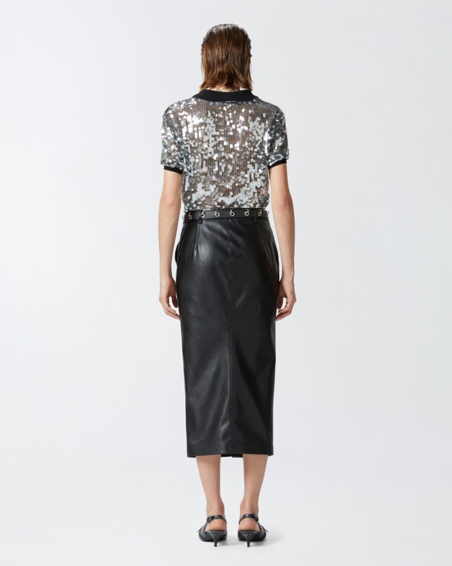 Maglia polo in paillettes semitrasparenti - immagine 5