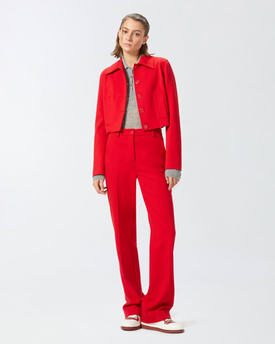 Long-sleeved lace-effect polo-shirt - Image 4