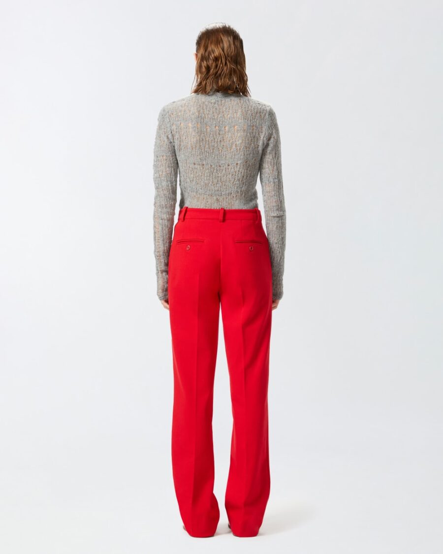 Long-sleeved lace-effect polo-shirt - Image 5