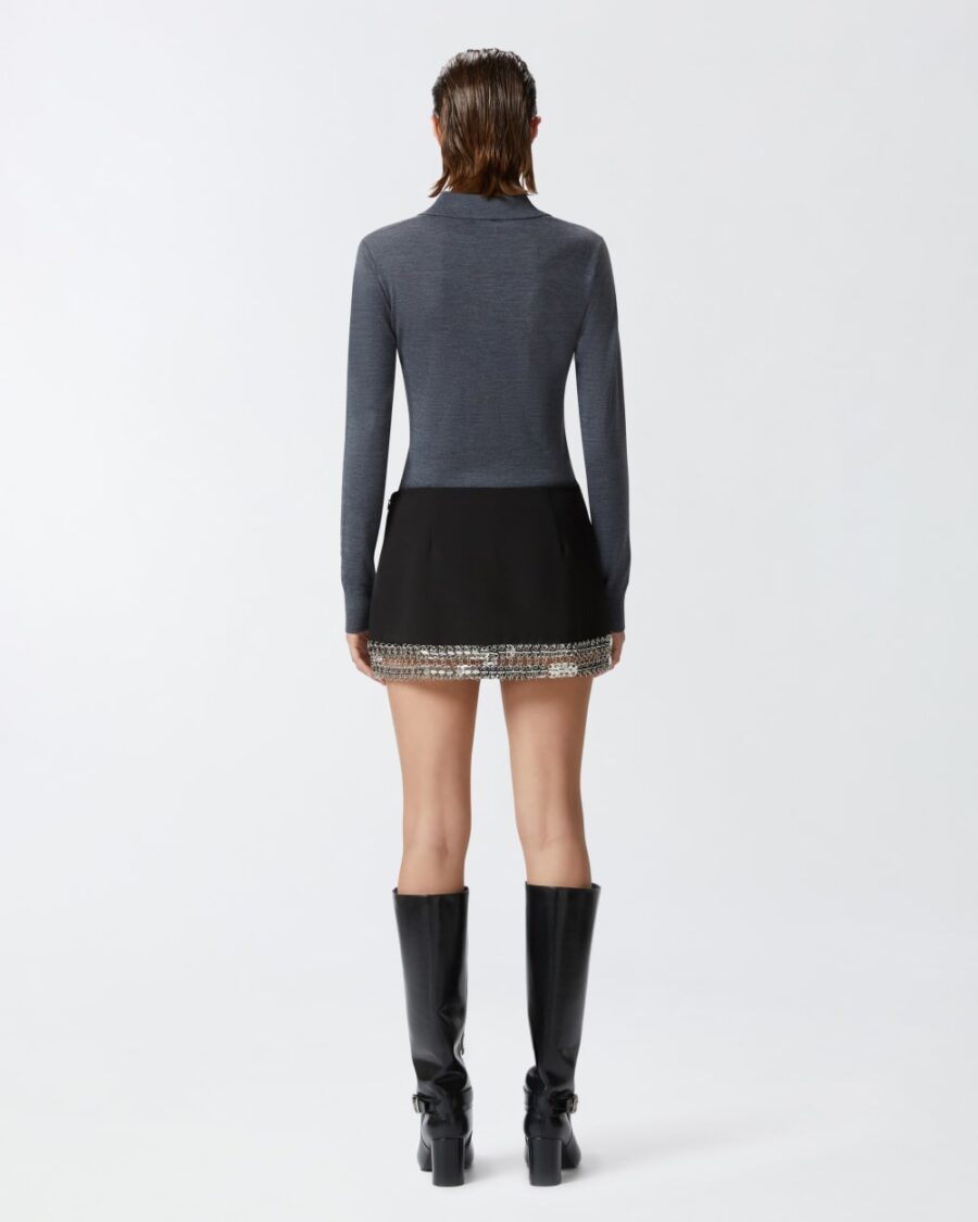Long-sleeved polo sweater in extra-fine wool - Image 5