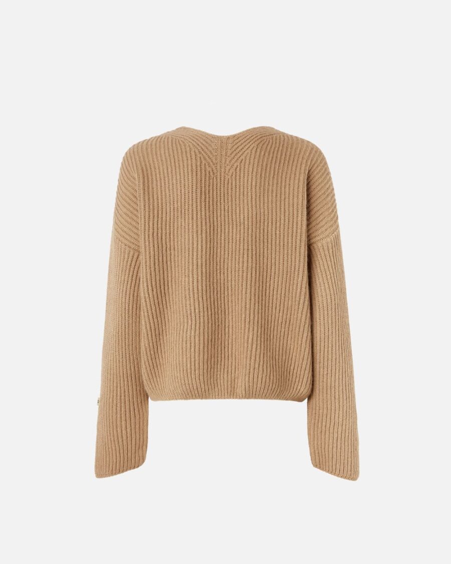 V-neck rib jumper - Image 2