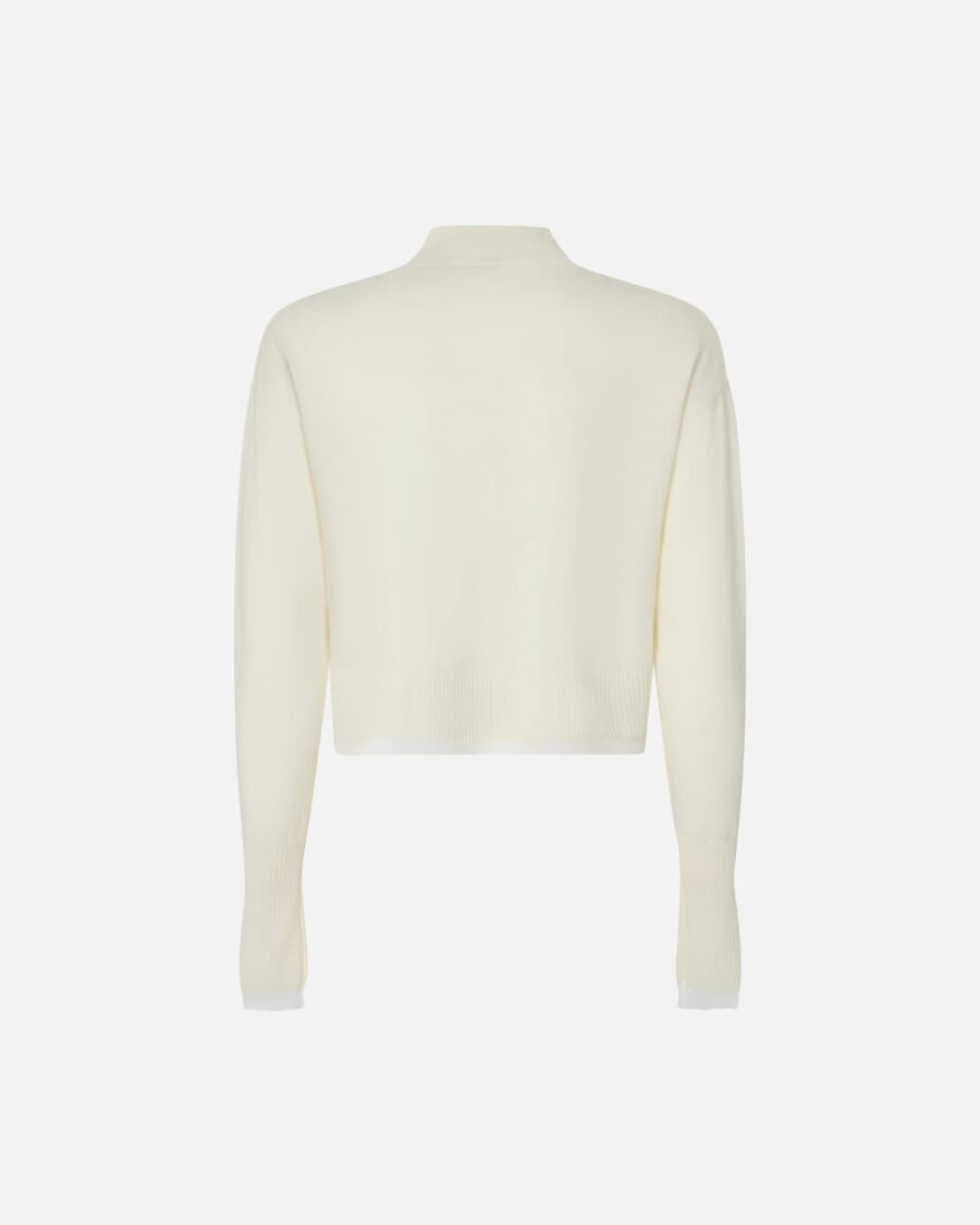 Maglioncino lupetto bianco mix cachemire - immagine 2