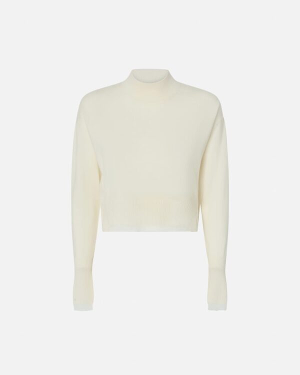 Maglioncino lupetto bianco mix cachemire bianco purezza